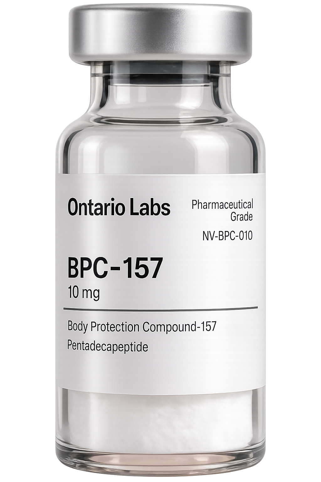 BPC-157 research peptide vial, Ontario Labs — lyophilised pentadecapeptide for tissue repair studies